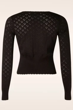 Store King Louie Heart Ajour Strickjacke In Schwarz
