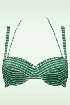Shop Marlies Dekkers Holi Vintage Balconette Bikini Top In Botanical Garden Grun