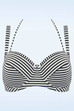 New Marlies Dekkers Holi Vintage Balcony Bikinioberteil In Blau Und Ecru