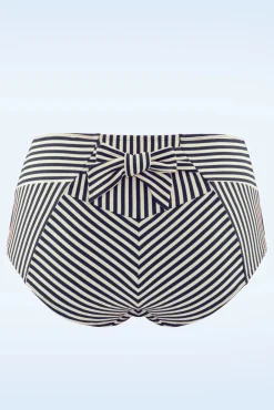 Discount Marlies Dekkers Holi Vintage High Waist Bikinihose In Blau Und Ecru
