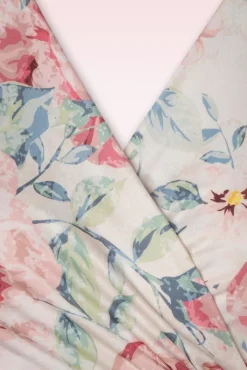 Online Vintage Chic for Topvintage Irene Flower Cross Over Swing Kleid In Seidigem Creme