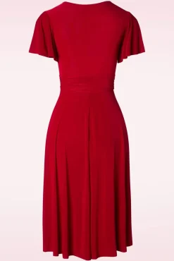 Clearance Vintage Chic for Topvintage Irene Uberkreuztes Swing-Kleid In Rot