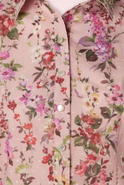 Store Very Cherry Jane Plumeti Blumen Bluse In Rosa