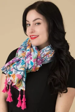 Best Sale Smashed Lemon Jenny Floral Schal In Weis Und Multi