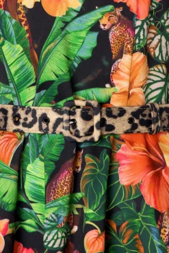 Flash Sale Vixen Jungle Print Flare Kleid In Schwarz