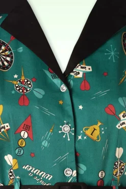 Online Banned Retro Keep Em Flying Etuikleid In Teal