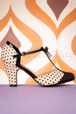 Best Banned Retro Kelly Lee Pumps Mit T-Strap In Schwarz Und Blush
