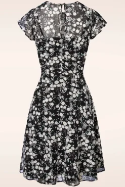 Hot Vixen Keri Floral Flare Kleid In Schwarz