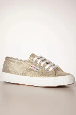 Shop Superga Klassische Glitzer-Sneaker In Gold