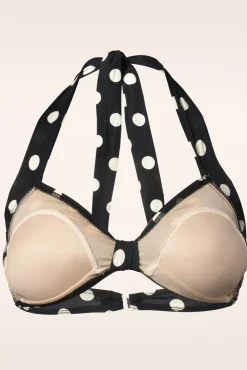 Cheap Esther Williams Klassisches Polka-Bikinioberteil In Schwarz Und Weis