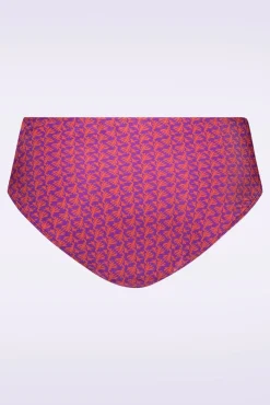 New TC Beach Korallenfarbenes Bikinihoschen Mit Mittlerer Taille In Lila