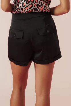 Hot Minueto Kyra Satin Look Shorts In Schwarz