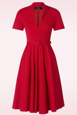 Online Vintage Diva Laura Lee Swing Kleid In Rot