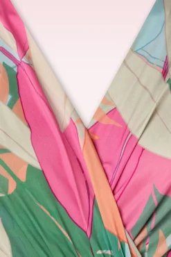 Discount Vintage Chic for Topvintage Laurie Maxikleid Mit Mehreren Pastellfarbenen Blattern