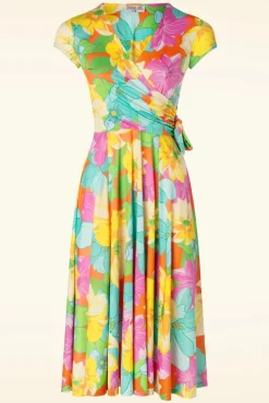 Best Vintage Chic for Topvintage Layla Bright Floral Swing Kleid In Multi