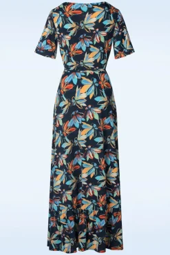 Best Sale Md'M Lenia Floral Maxi Kleid In Blau