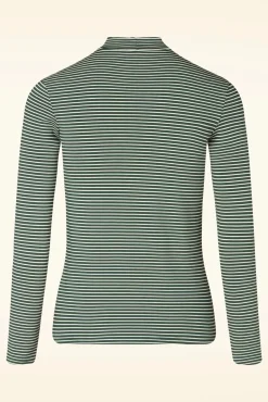 Shop Blutsgeschwister Lonely Lips Streifen Rollkragen Top In Deep Forest Grun