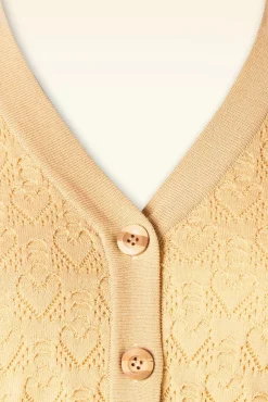 Cheap Banned Retro Love Heart Strickjacke In Gelb