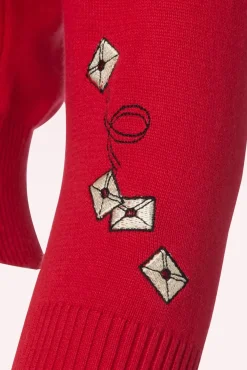 Fashion Collectif Clothing Lucy Posty Cat Strickjacke In Rot