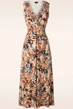 Cheap K-Design Lyla Leoparden Maxi Kleid In Braun