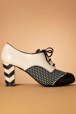 Best Sale Nemonic Madison Lederschuhe In Schwarz Und Cremeweis