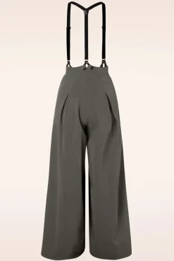 Best Sale Vixen Martha Nadelstreifen Hosentrager Hose In Grau