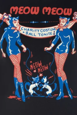 Sale Queen Kerosin Meow Meow T-Shirt In Schwarz