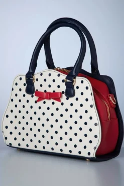Clearance Banned Retro Mohn Polka Handtasche In Weis