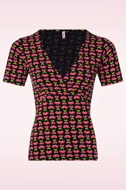 Discount Blutsgeschwister Mon Soleil Cache Top In Tutti Frutti Rainbow Dance Black