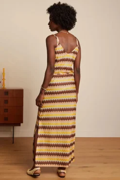 Fashion King Louie Nadya Maxi Kleid Carmine In Mock Orange