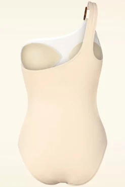 Outlet TC Beach One-Shoulder-Badeanzug In Ecru