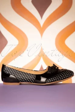 New Banned Retro Oxford Isabella Flats In Schwarz