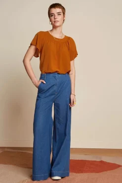 Fashion King Louie Peppa Chambray Hose In Jeansblau