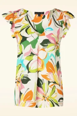 Hot Smashed Lemon Phoebe Colourburst Top In Weis