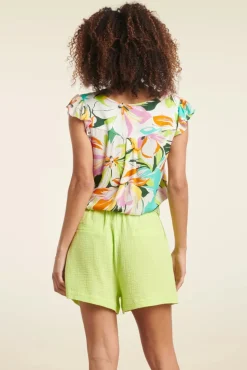 Hot Smashed Lemon Phoebe Colourburst Top In Weis