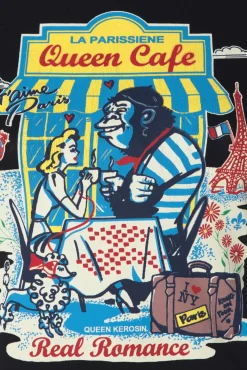 Sale Queen Kerosin Queen Cafe T-Shirt In Schwarz