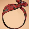 Store Be Bop a Hairbands Retro Mohnblumen Haarschal In Schwarz Und Rot