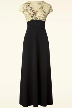 Flash Sale Vintage Chic for Topvintage Rinda Floral Maxi Kleid In Schwarz