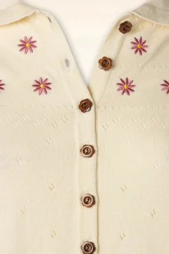 Online Banned Retro Rose Strickjacke In Off White