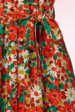 Fashion King Louie Rosie Keylime Midi Kleid In Spicy Orange