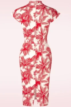 Flash Sale Zoe Vine Ruby Palm Etuikleid In Weis Und Rot