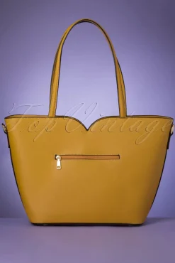 Best Vixen Scalloped Shopper Tasche Mit Schleife Vorne In Senfgelb
