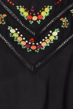 Best Sale King Louie Selly Citrine Stickerei Top In Schwarz