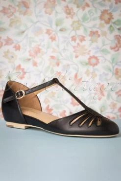 Outlet Charlie Stone Singapur T-Strap Flats In Schwarz
