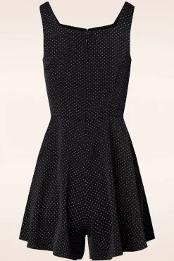 Sale Banned Retro Spotty Playsuit In Schwarz Und Weis