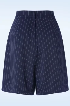 Fashion Banned Retro Stripe Sail Shorts In Marineblau