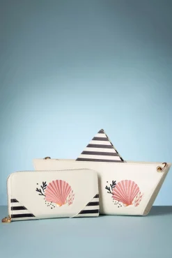 Best Banned Retro Summer Shell Umhangetasche In Off White