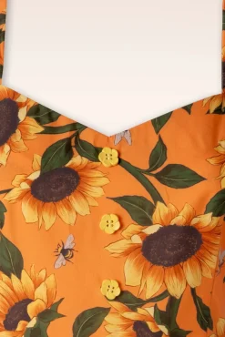 Clearance Vixen Sunflower Print Midi Kleid In Orange