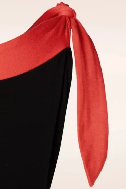 Online Banned Retro Suses Sommertop In Schwarz Und Rot