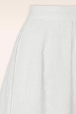 New King Louie Suzette Rosa Broderie Anglaise Faltenrock In Weis